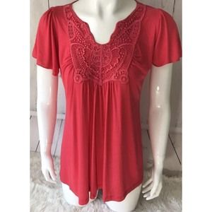 LIVE AND LET LIVE  Deep Coral Pink Detailed Top PL